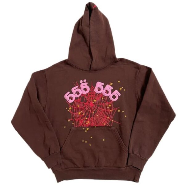 555 555 Web Pattern Tracksuit – Brown
